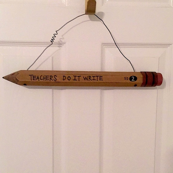 Wooden Pencil Teacher Hanging Decoration